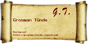 Grosman Tünde névjegykártya
